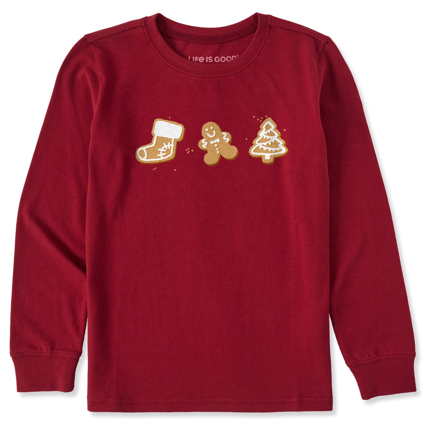 Kids Christmas Cookie Trio Long Sleeve Crusher Tee