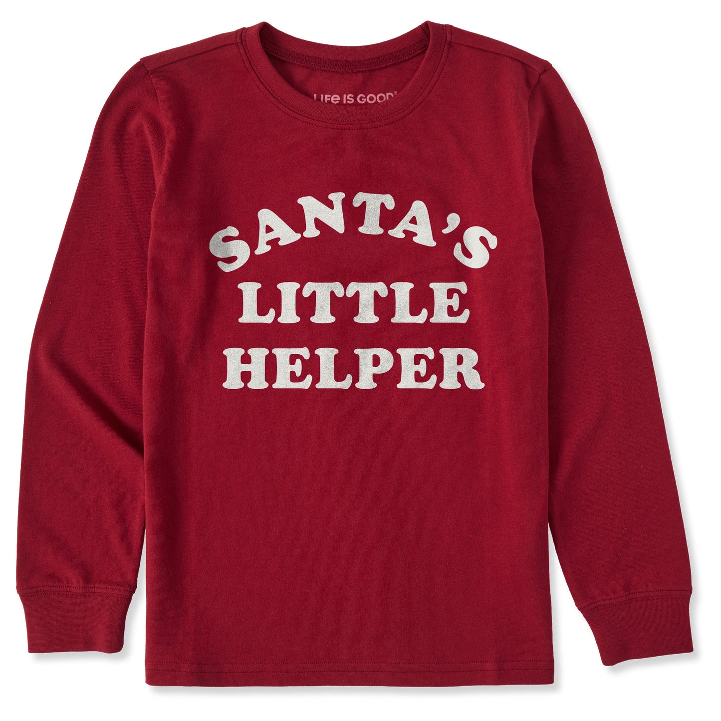 Kids Santa's Little Helper Arch Long Sleeve Crusher Tee