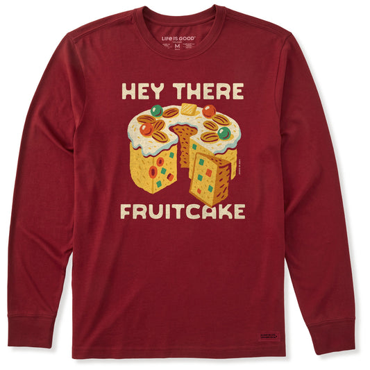Men's Hey There Fruitcake Long Sleeve Crusher Tee