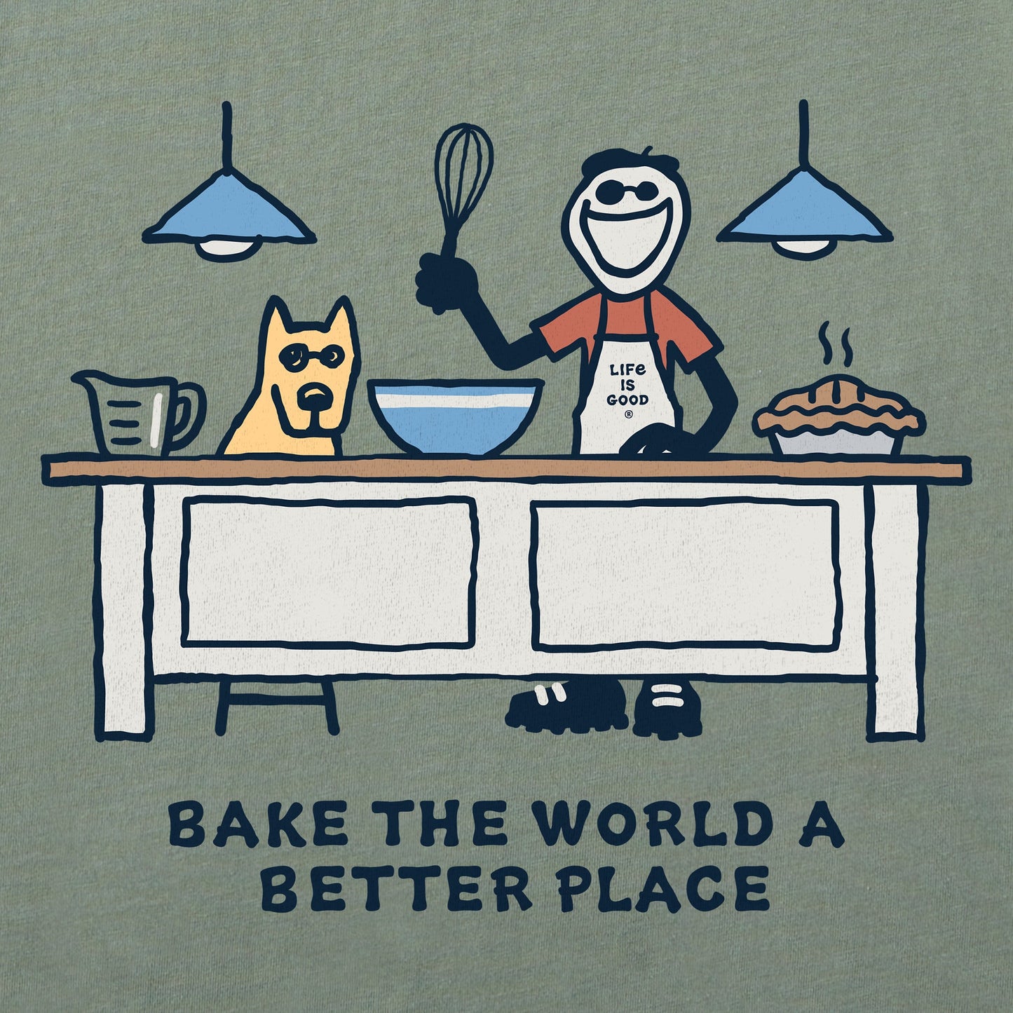 Men's Bake the World a Better Place Jake Long Sleeve Crusher Tee