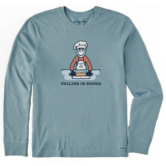 Men's Rolling in Dough Jake Long Sleeve Crusher Tee