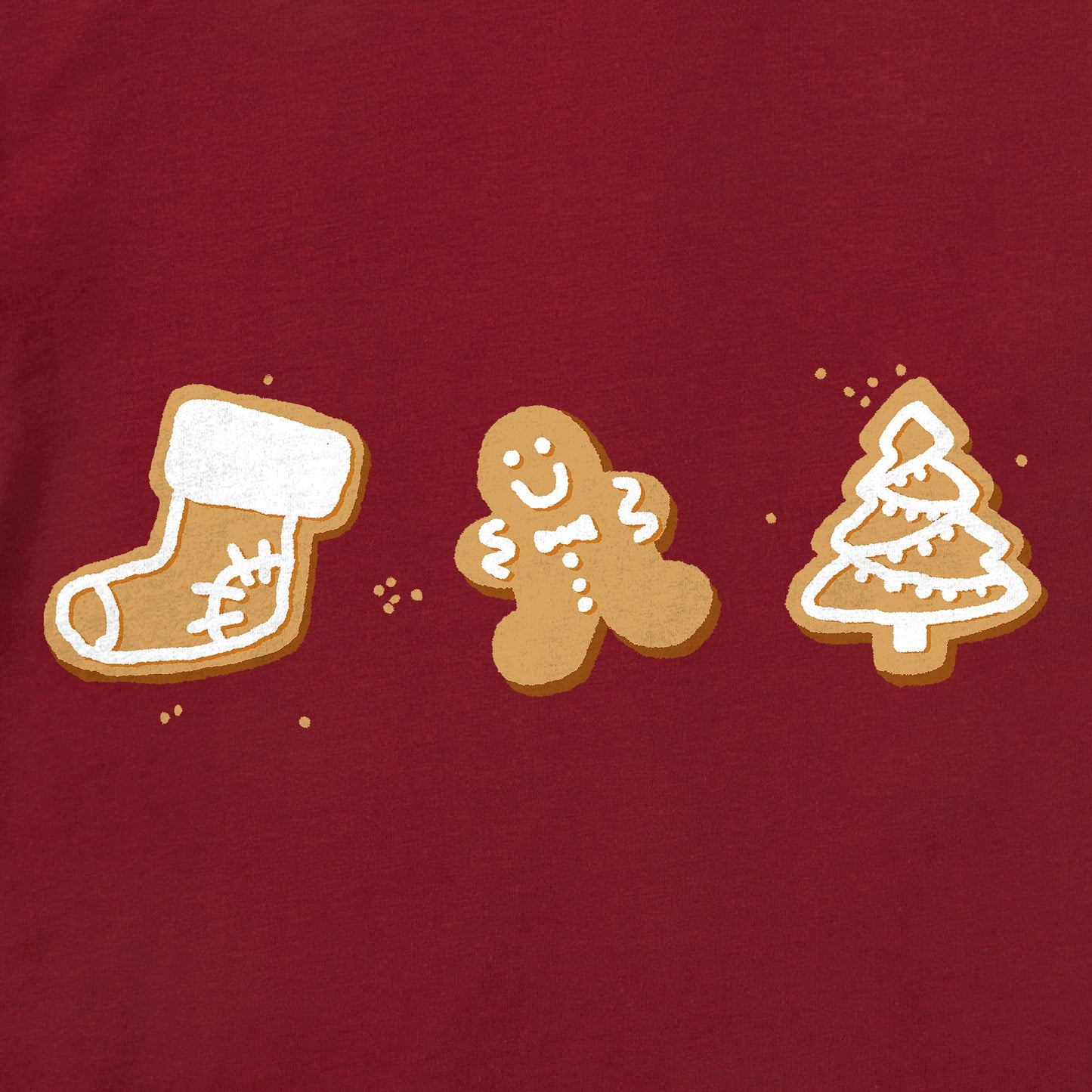 Women's Christmas Cookie Trio Long Sleeve Crusher Vee
