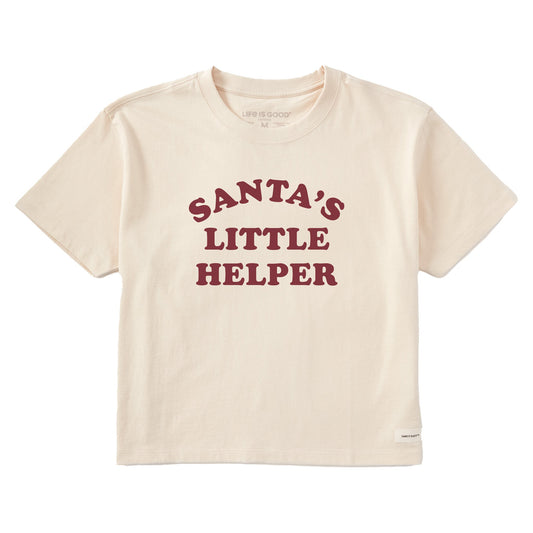 Women's Santa's Little Helper Arch Short Sleeve Crusher Boxy Tee