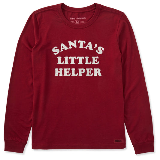 Women's Santa's Little Helper Arch Long Sleeve Crusher Tee