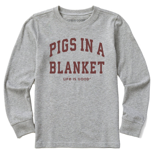 Kids Pigs in a Blanket Arch Long Sleeve Crusher Tee