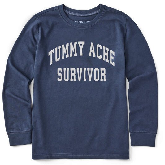 Kids Tummy Ache Survivor Arch Long Sleeve Crusher Tee
