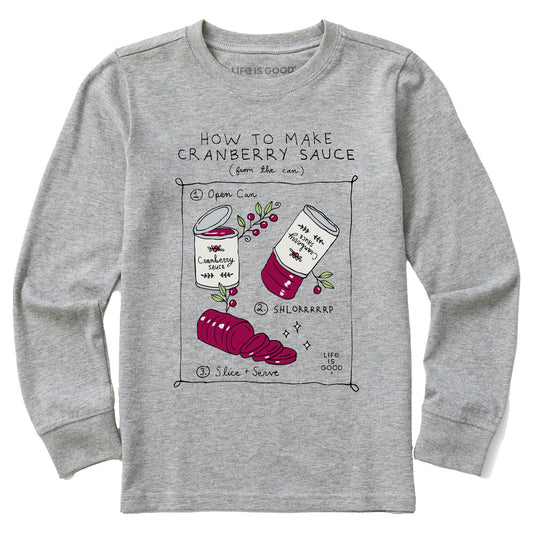 Kids How to Make Cranberry Sauce Long Sleeve Crusher Tee