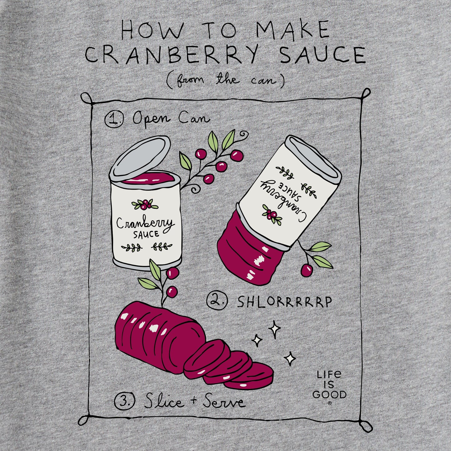 Kids How to Make Cranberry Sauce Long Sleeve Crusher Tee
