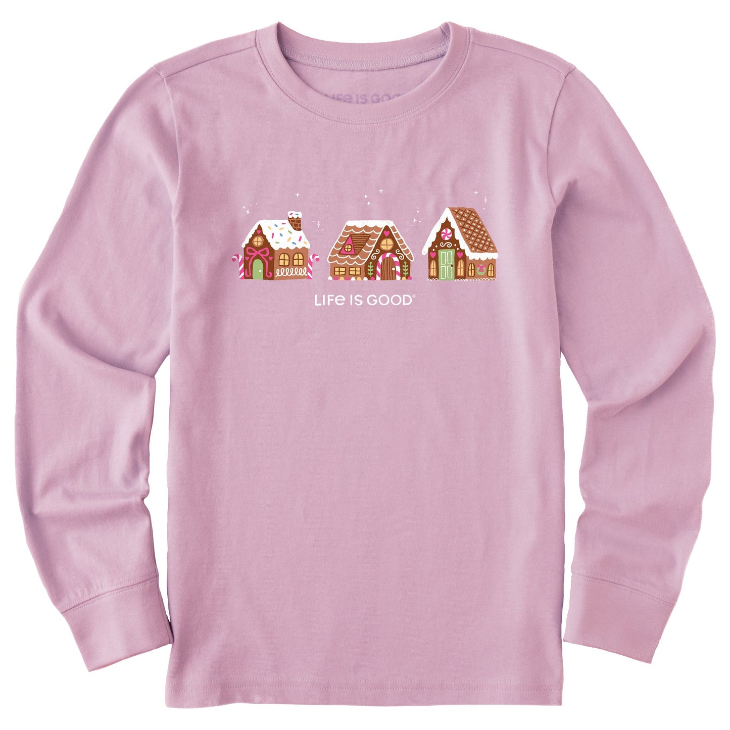 Kids Gingerbread House Trio Long Sleeve Crusher Tee
