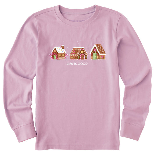 Kids Gingerbread House Trio Long Sleeve Crusher Tee