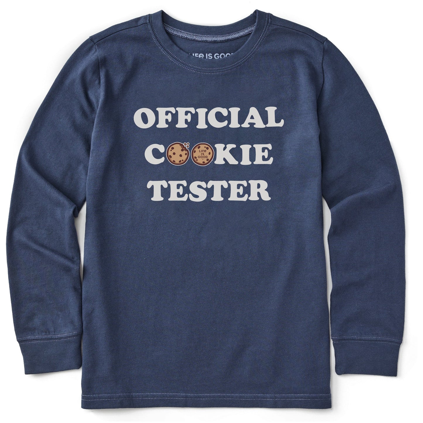 Kids Official Cookie Tester Long Sleeve Crusher Tee