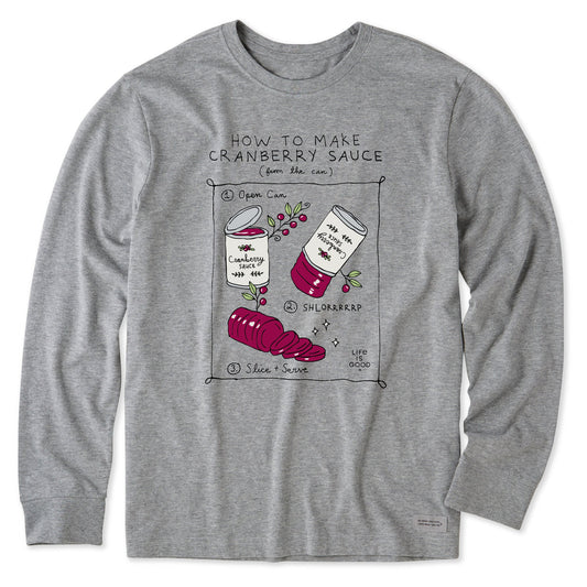 Men's How to Make Cranberry Sauce Long Sleeve Crusher Tee