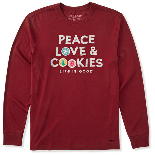 Men's Peace Love & Cookies Long Sleeve Crusher Tee