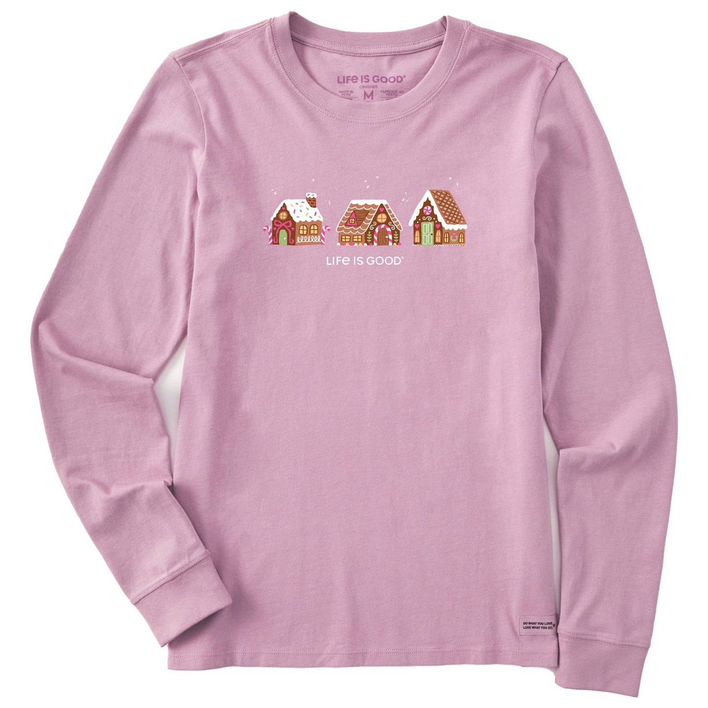 Women's Gingerbread House Trio Long Sleeve Crusher Tee