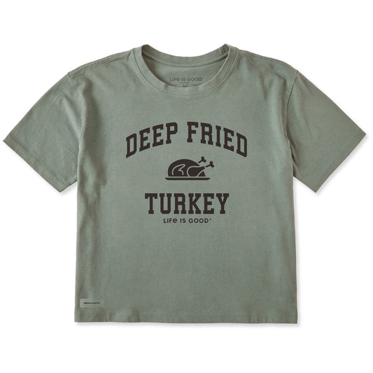 Women's Deep Fried Turkey Arch Short Sleeve Crusher Boxy Tee