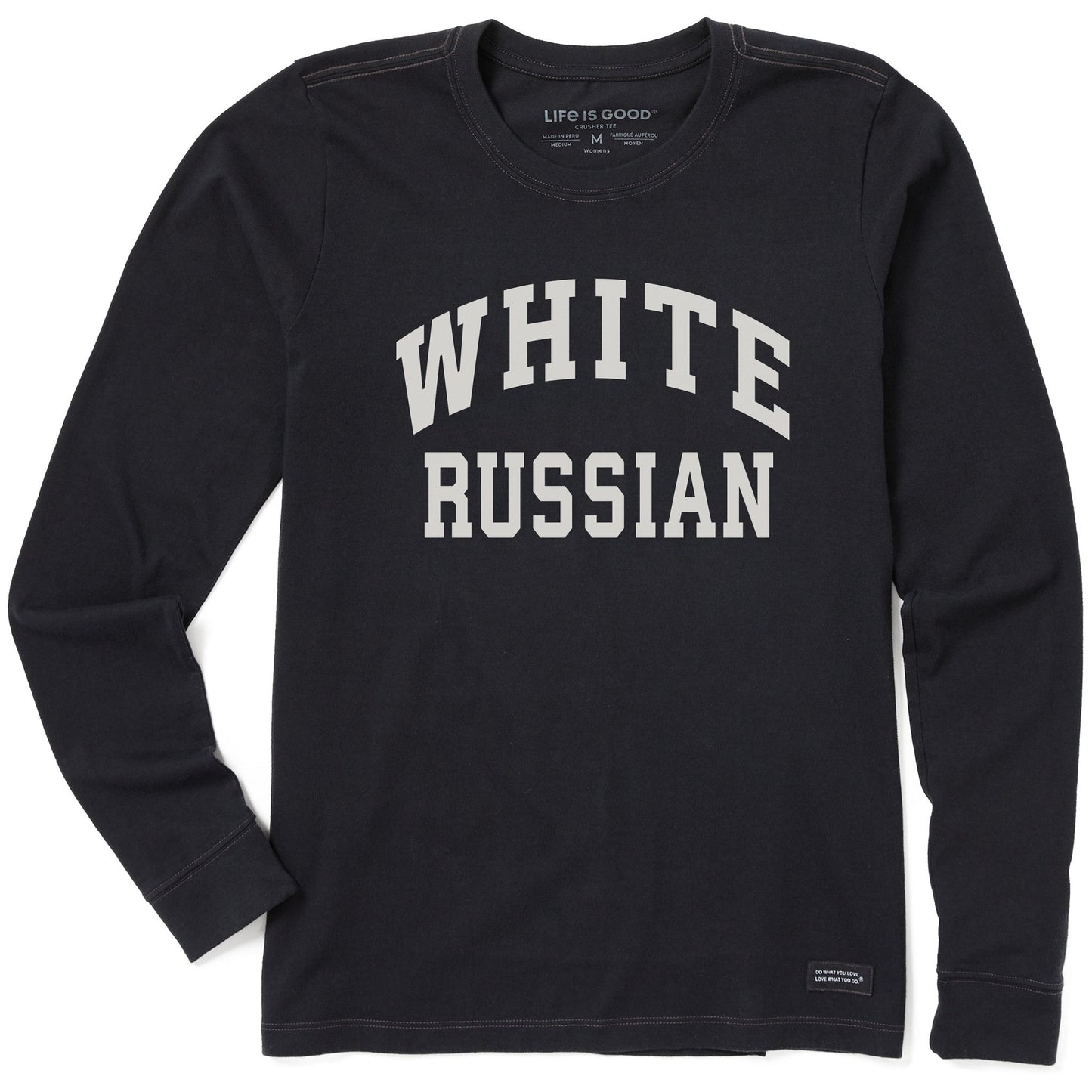 Women's White Russian Long Sleeve Crusher Tee