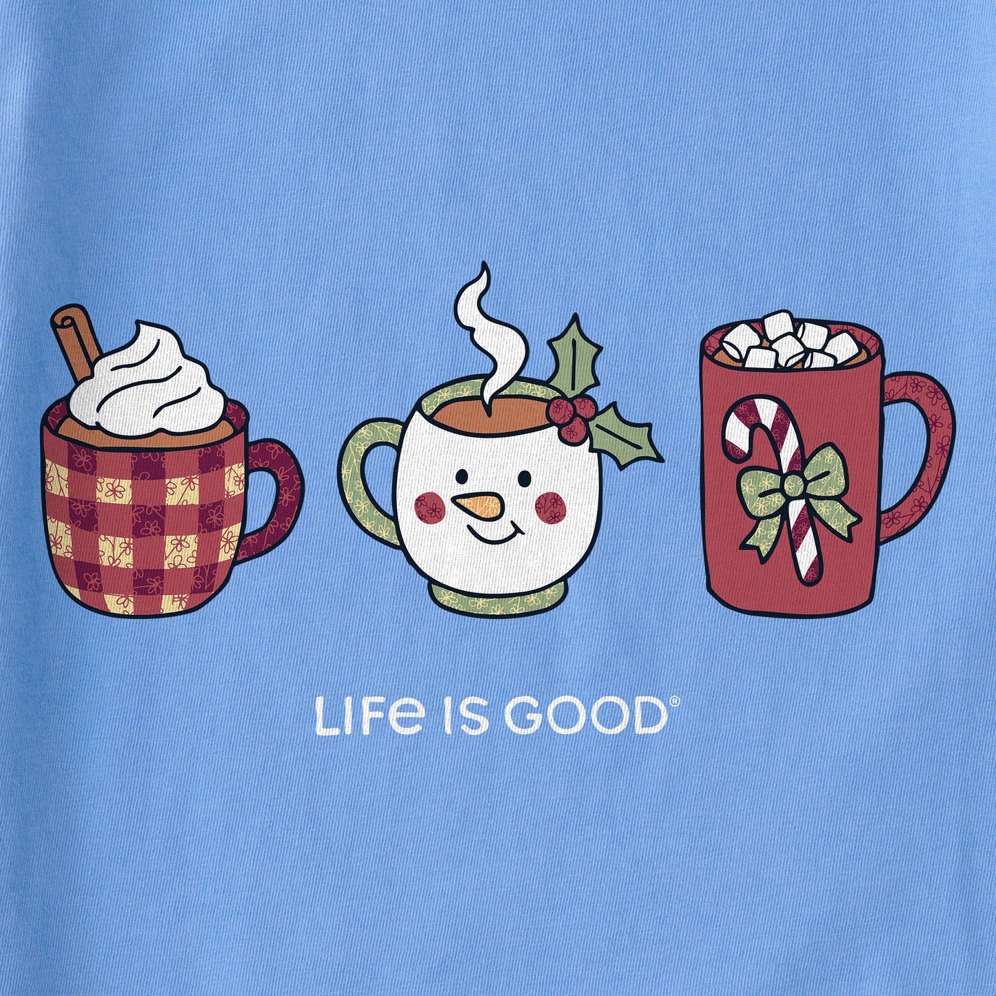 Women's Christmas Mug Trio Short Sleeve Crusher Vee