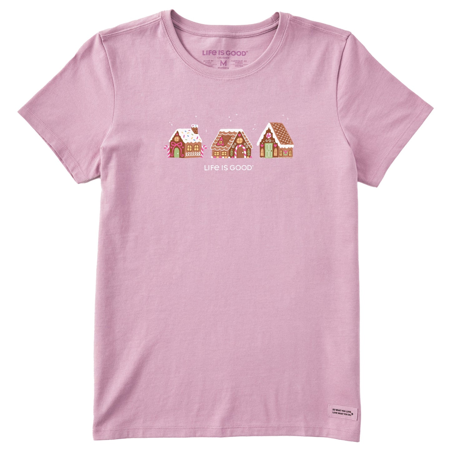 Women's Gingerbread House Trio Short Sleeve Crusher Tee