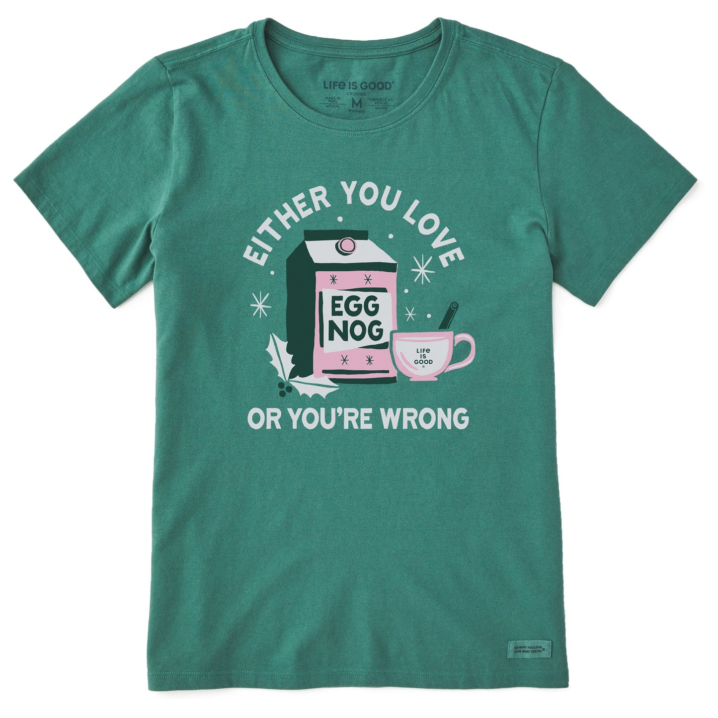Women's Either You Love Eggnog Short Sleeve Crusher Tee