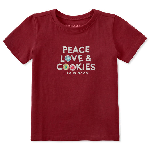 Toddler Peace Love & Cookies Short Sleeve Crusher Tee