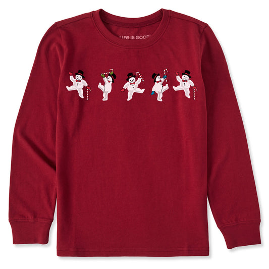 Kids Snowman Boogie Long Sleeve Crusher Tee