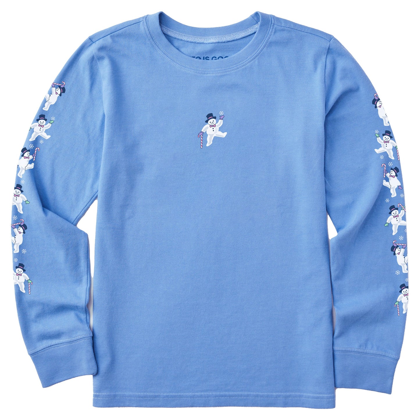 Kids Dancing Snowmen Long Sleeve Crusher Tee