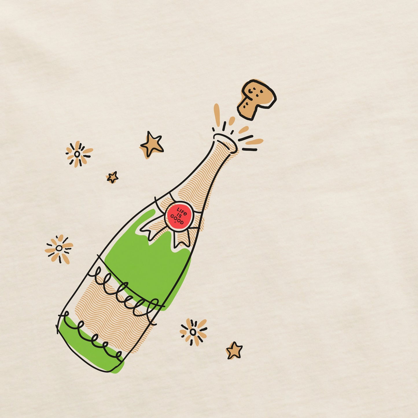 Women's Cheers Champagne Pop Long Sleeve Crusher Tee