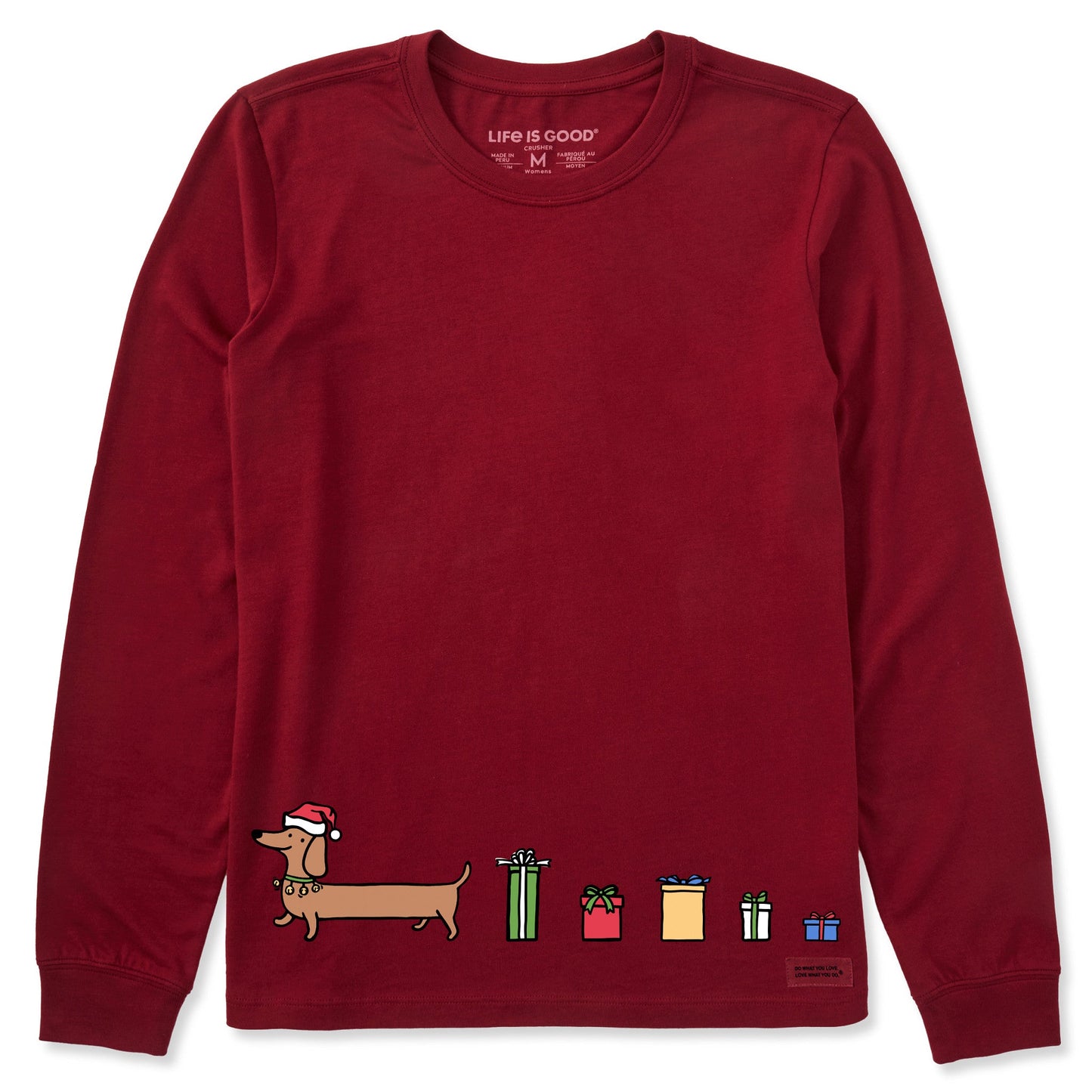 Women's Santa Weenie Presents Long Sleeve Crusher Tee