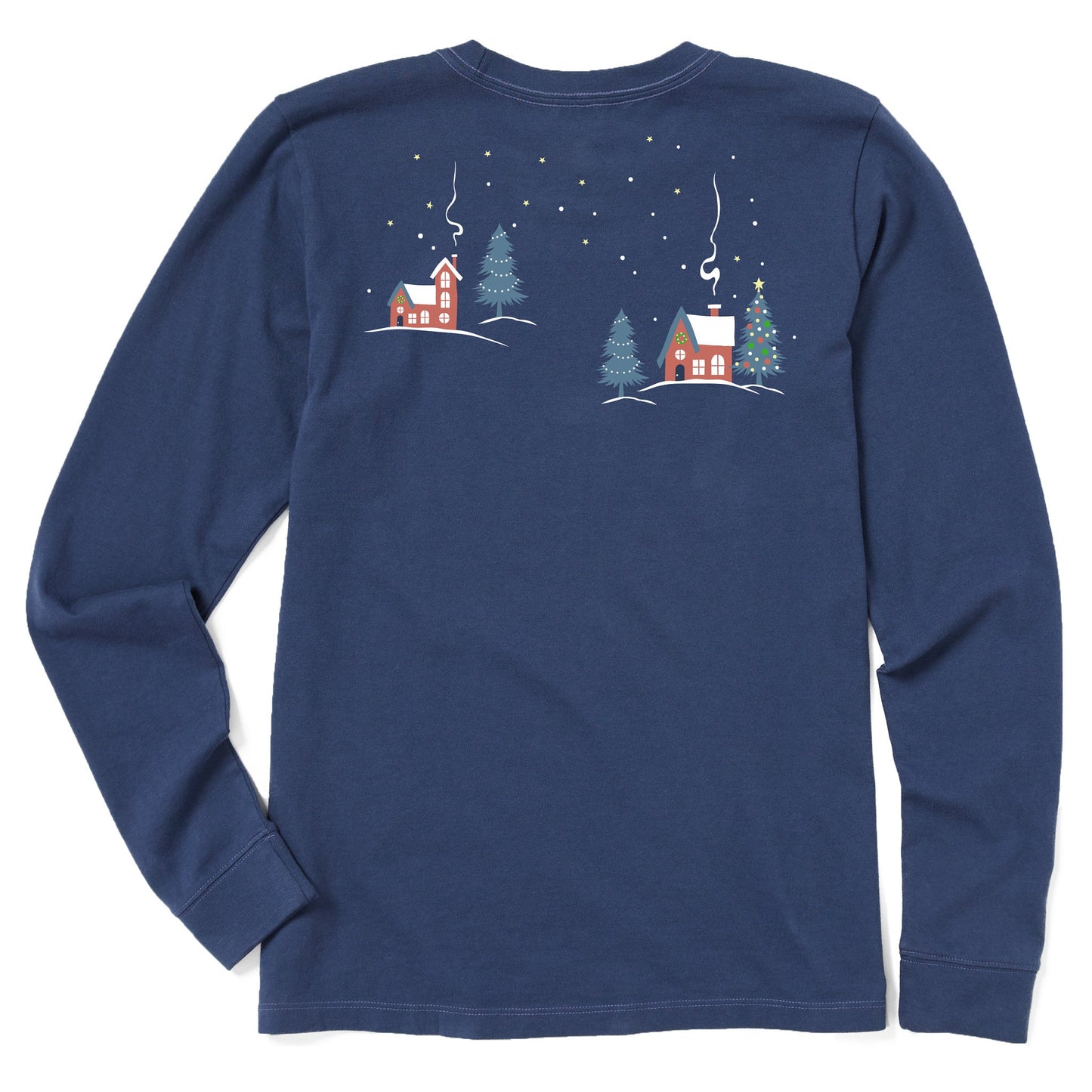 Women's Christmas Eve Village Long Sleeve Crusher Tee