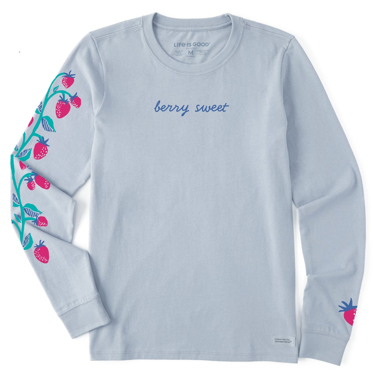 Women's Sweet Strawberries Long Sleeve Crusher Tee