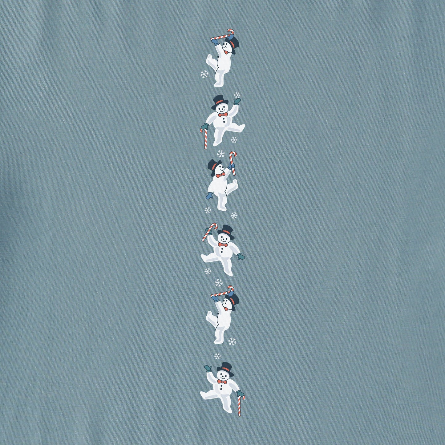 Women's Dancing Snowmen Long Sleeve Crusher Boxy Tee