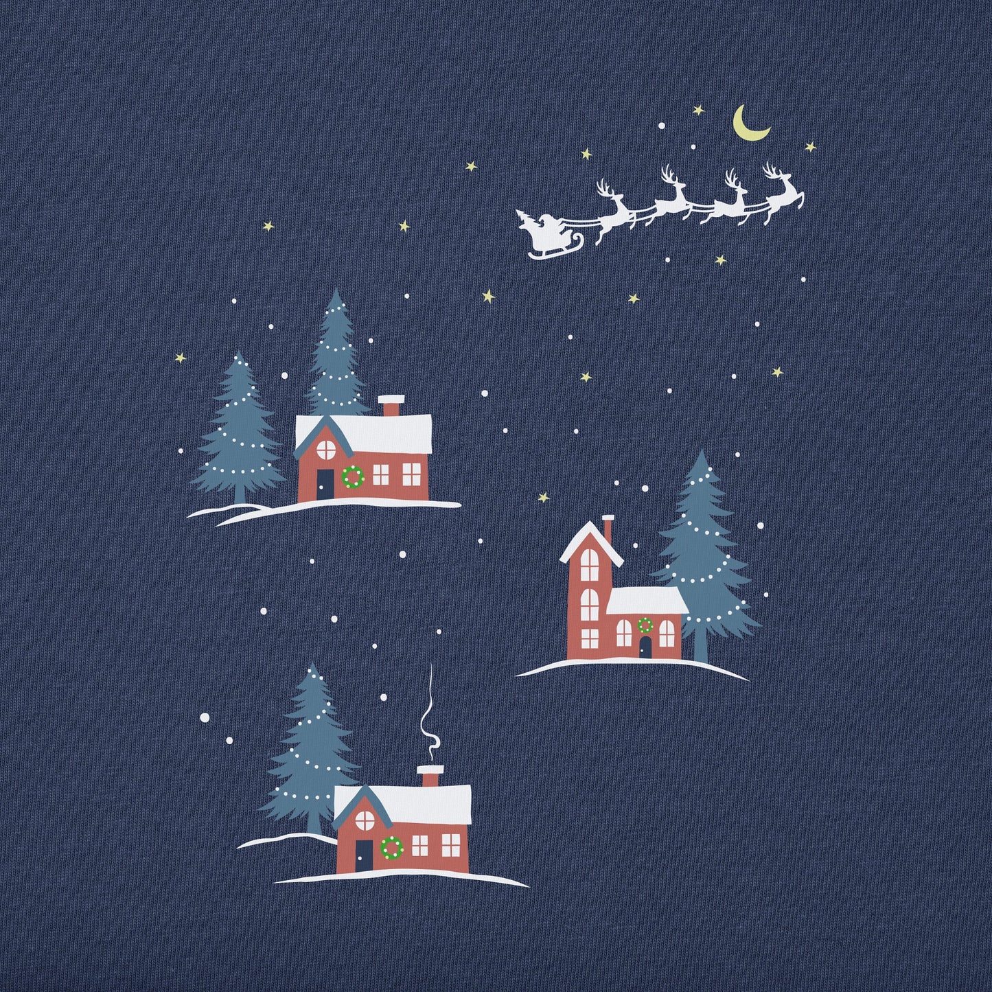 Women's Christmas Eve Village Long Sleeve Crusher Boxy Tee