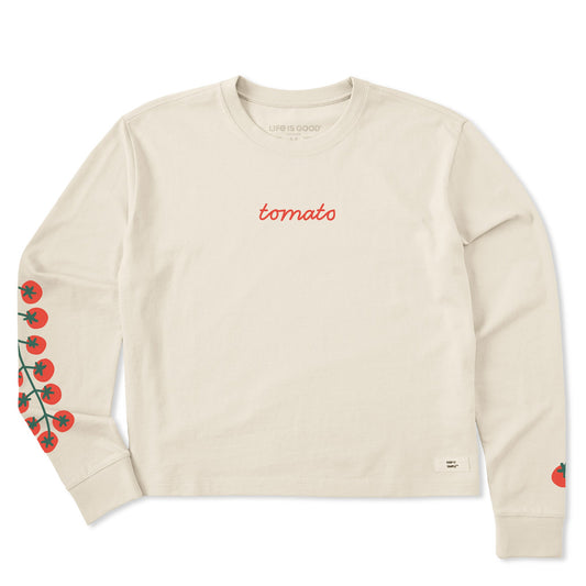 Women's Cherry Tomatoes Long Sleeve Crusher Boxy Tee