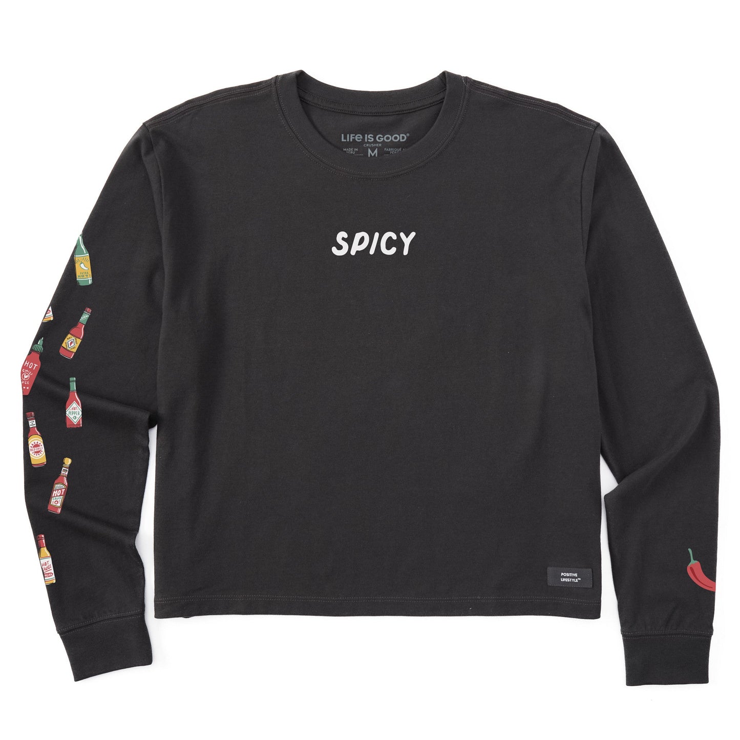 Women's Spicy Hot Sauce Long Sleeve Crusher Boxy Tee