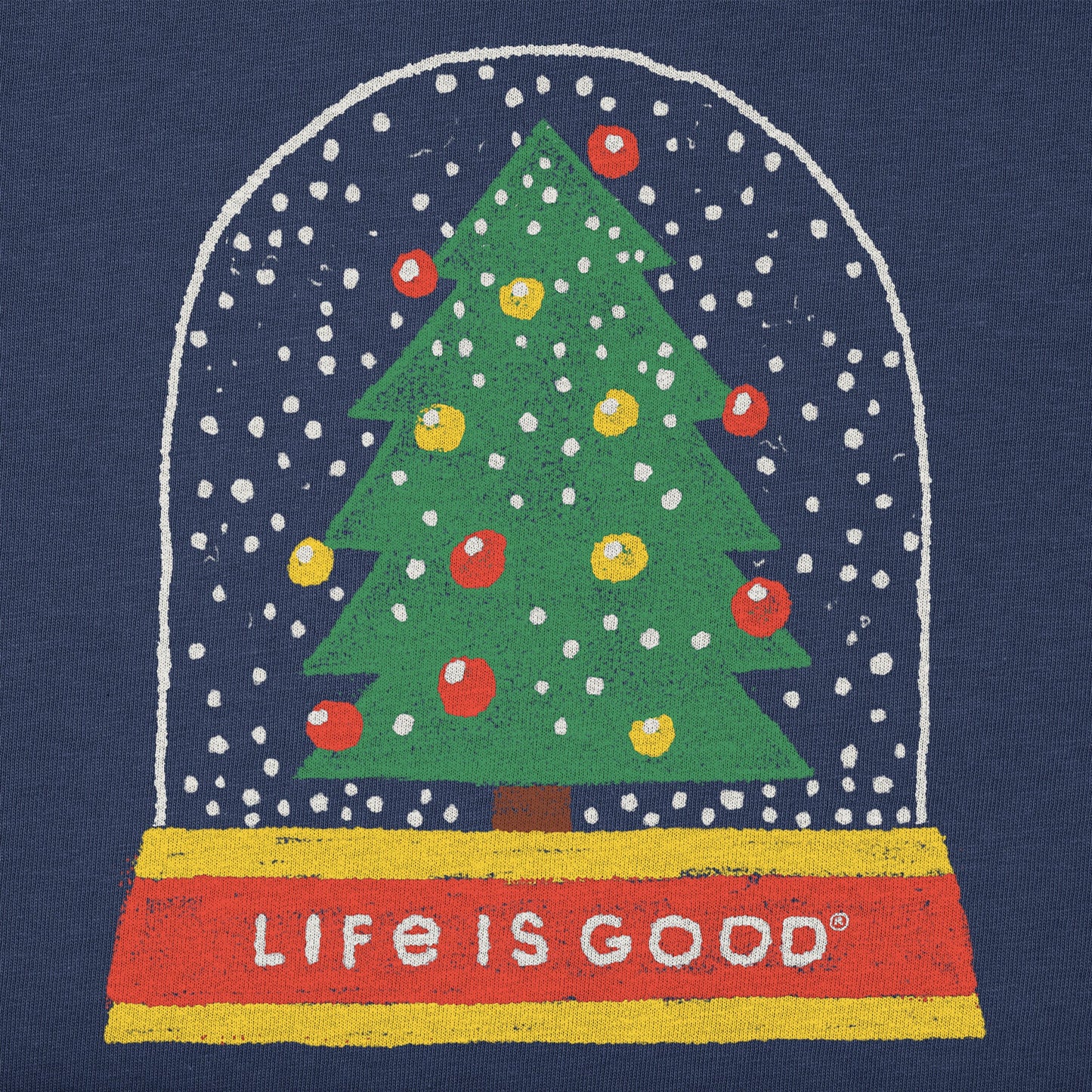 Kids Snow Globe Christmas Tree Short Sleeve Crusher Tee