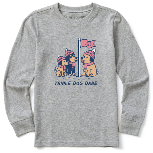 Kids Triple Dog Dare Long Sleeve Crusher Tee
