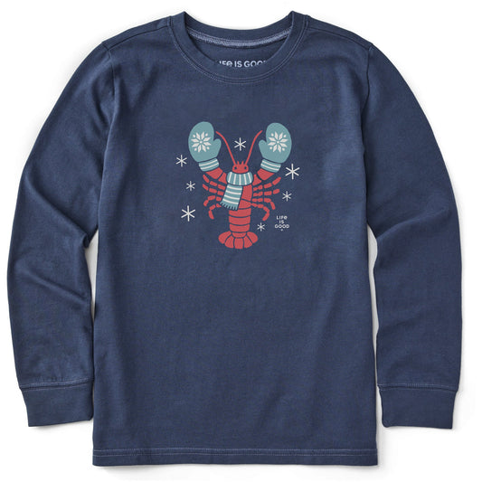 Kids Holiday Lobster Long Sleeve Crusher Tee