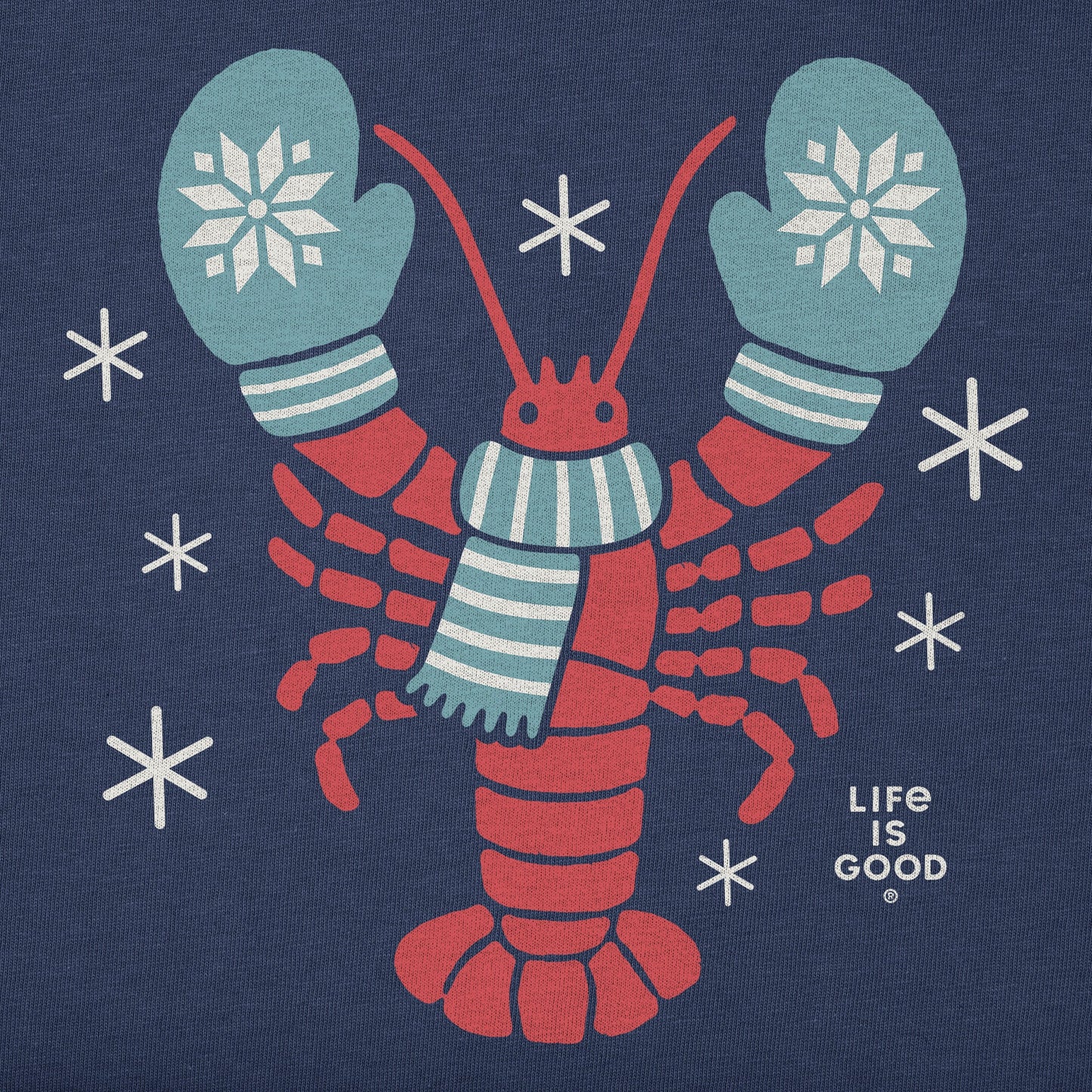 Kids Holiday Lobster Long Sleeve Crusher Tee