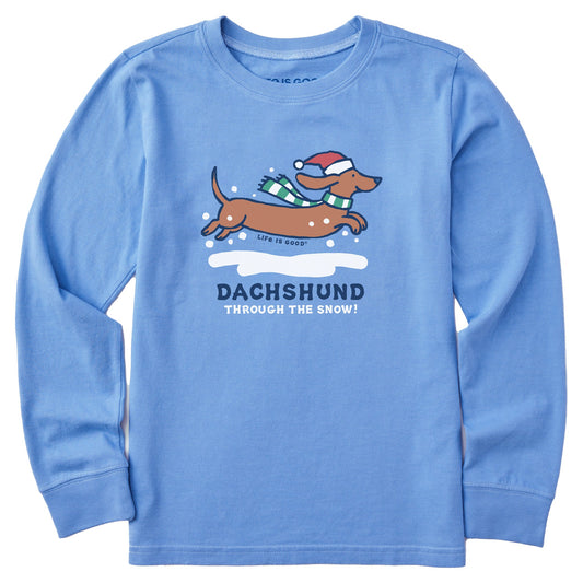 Kids Dachshund Through Long Sleeve Crusher Tee