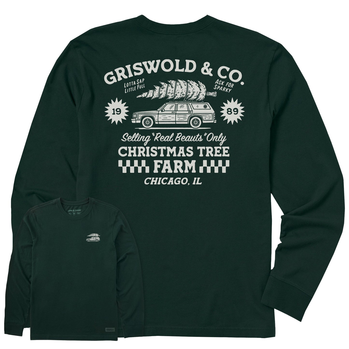 Men's Christmas Tree Farm Long Sleeve Crusher Tee