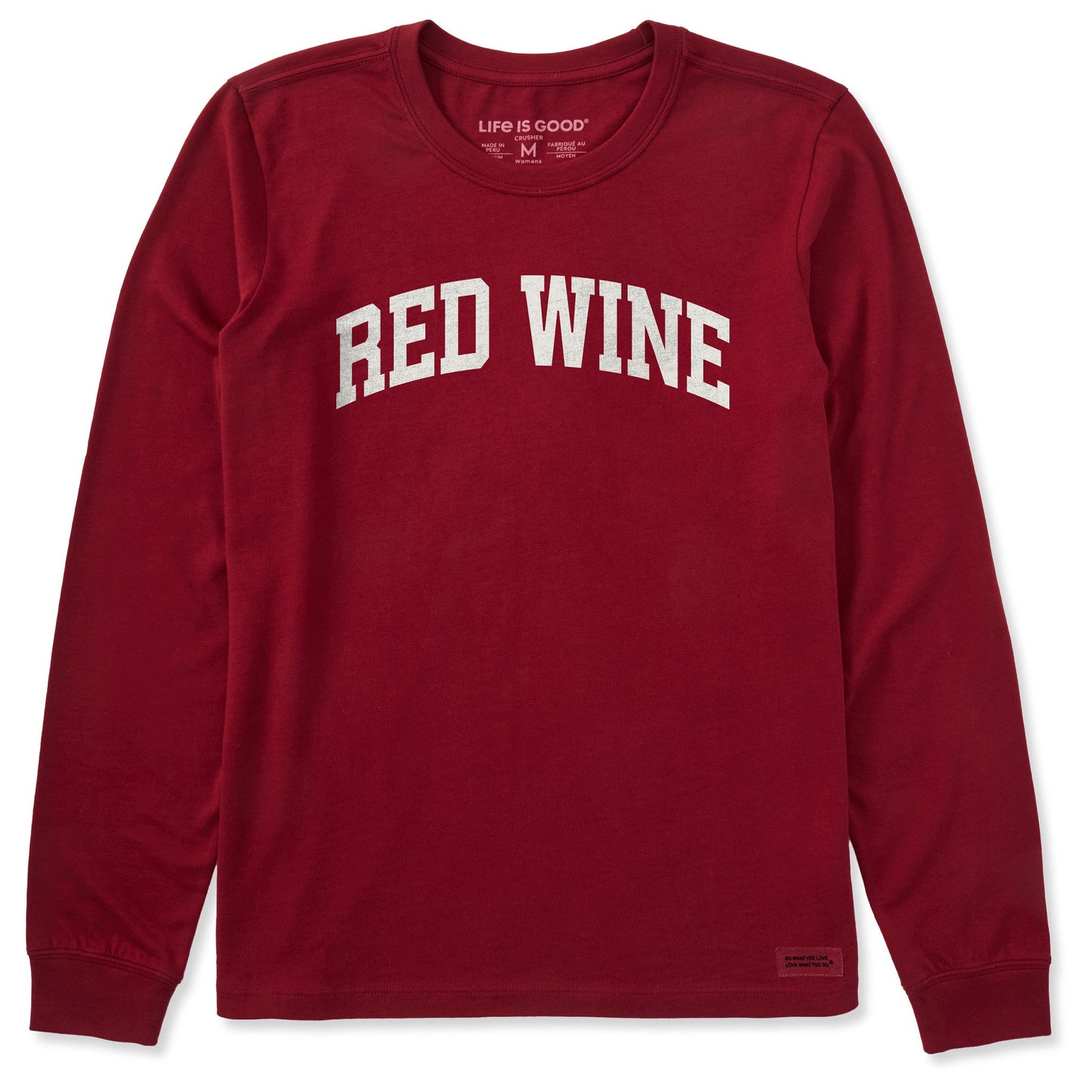 Women's Red Wine Arch Long Sleeve Crusher Tee