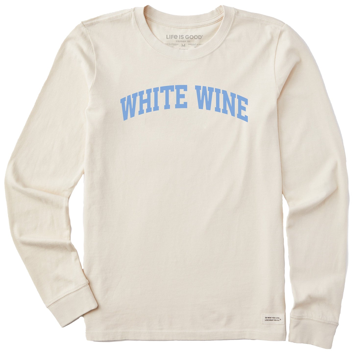 Women's White Wine Arch Long Sleeve Crusher Tee