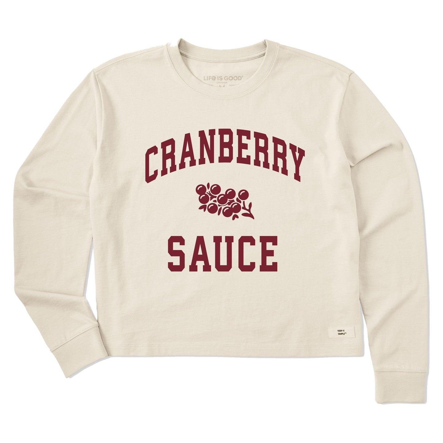 Women's Cranberry Sauce Arch Long Sleeve Crusher Boxy Tee