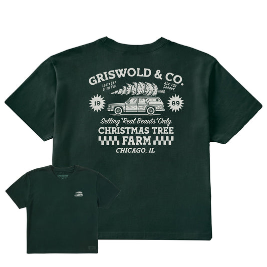 Women's Christmas Tree Farm Short Sleeve Crusher Boxy Tee