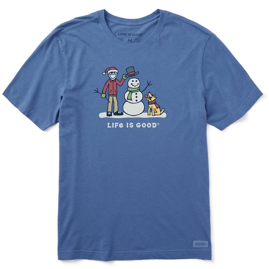 Men's Jake and Rocket Making Snowman Short Sleeve Crusher Tee