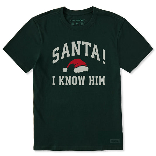 Men's Santa! I Know Him Arch Short Sleeve Crusher Tee