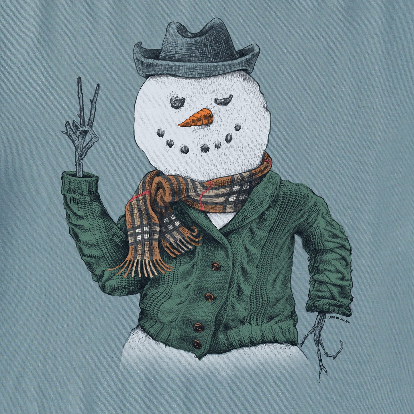 Men's Sweater Snowman Short Sleeve Crusher Tee