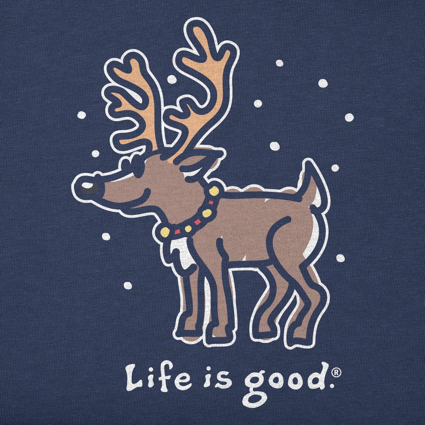 Women's Snowy Reindeer Short Sleeve Crusher Vee