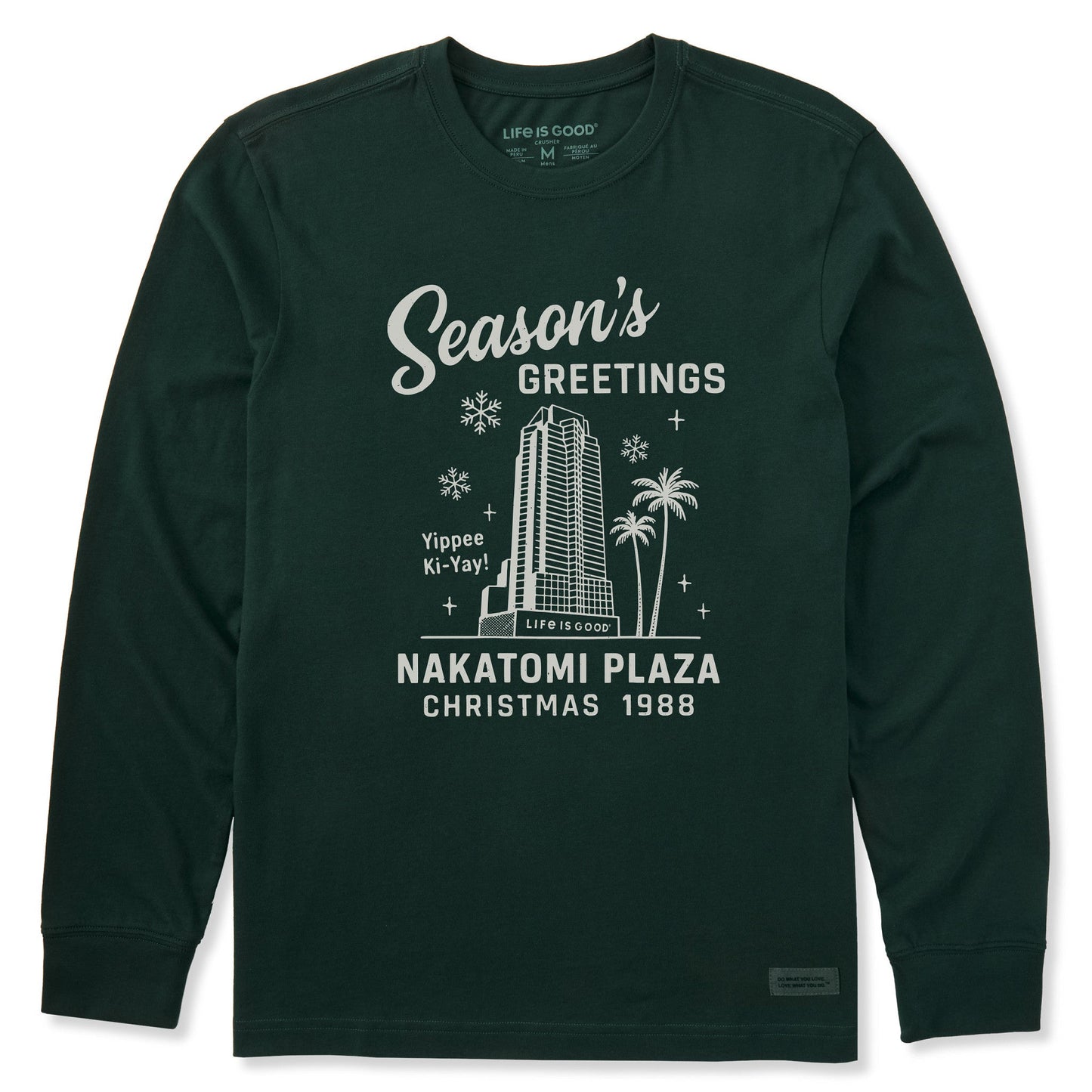 Men's Greetings from Nakatomi Plaza Long Sleeve Crusher Tee