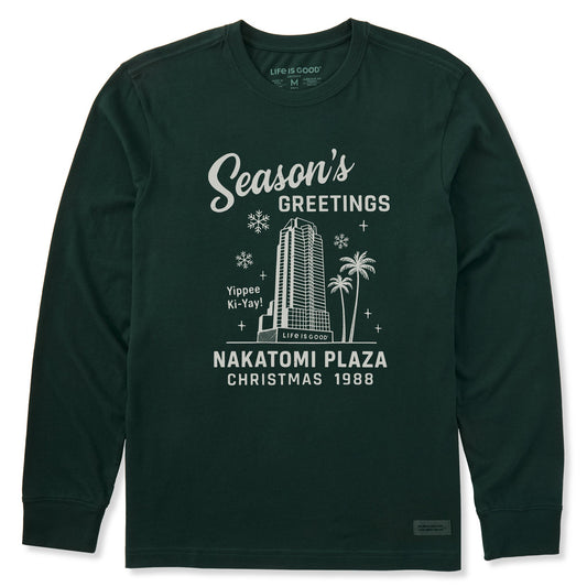 Men's Greetings from Nakatomi Plaza Long Sleeve Crusher Tee